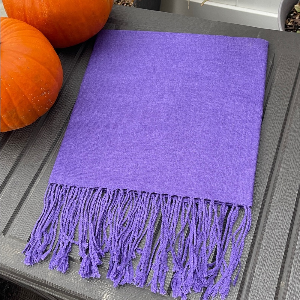 New - Regalia - Royal Purple - Merino Wool & Silk Blend - Pashmina Scarf